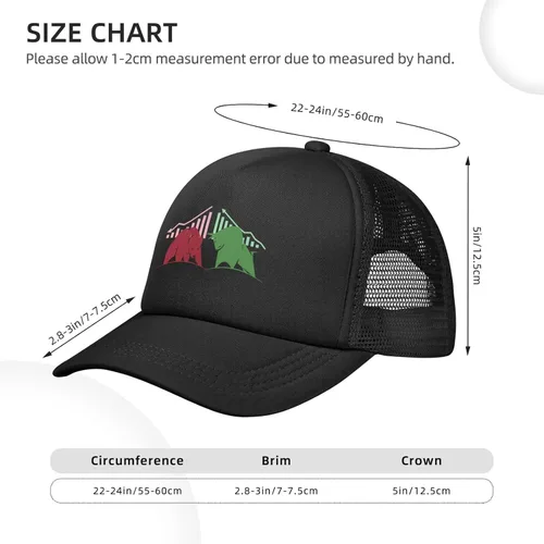 Vista 4 de Bajista y alcista en la ciencia del mercado de valores Hombresmujeres Sombrero de malla ajustable Sombreros de papá Gorra de béisbol de moda al aire