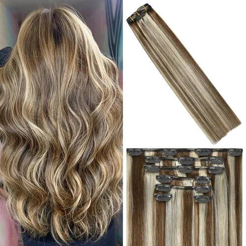 Vista 43 de WindTouch - Extensiones de cabello humano liso con pinzas, color negro azabache, 2.47 onzas, N.° 1, 12 pulgadas, 7
