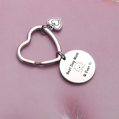 Vista 3 de JIUSHUN - Llavero para perro y mamá, joyería veterinaria, para amantes de las mascotas, regalo para el día de la madre, joyería para perros