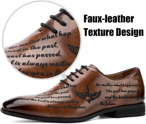 Vista 2 de JITAI Mens Oxford Shoes Mens Casual Dress Shoes Lace Up Fashion Shoes Formal