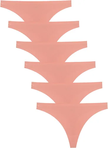 Vista 18 de Paquete de 10 tangas sin costuras para mujer, ropa interior transpirable, conjunto de tanga que no se ve Multicolor - 11