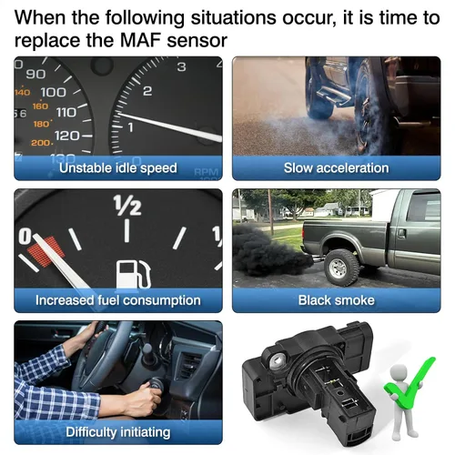 Vista 5 de TOP-MAX Sensor de flujo de aire masivo compatible con Chevy Silverado 1500 2500HD Suburban Tahoe GMC Sierra Yukon Cadillac Escalade CTS, sensor MAF