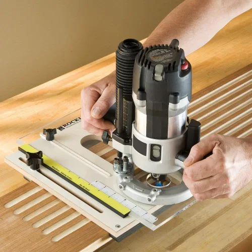 Vista 3 de Rockler Plantilla de estriado de enrutador - Plantilla de enrutador para flautas perfectas - Spline es fácil de personalizar para taladro