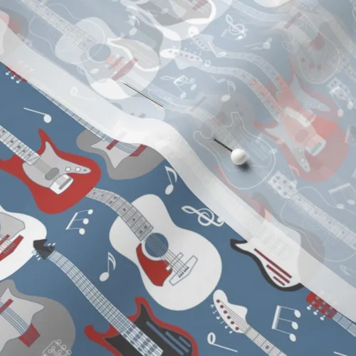 Vista 5 de Spoonflower Tela – Guitarras Instrumentos Musicales Rock Roll Music Kids Band Impreso en tela de gasa Fat Quarter – Costura de moda, vestidos