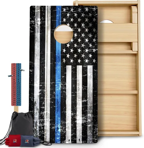 Vista 57 de CornholeGamesUSA Pro - Juego de tablas de Cornhole Fabricado en Estados Unidos Abedul báltico 3/4 Sin rebote Patas triples gruesas Dos 1