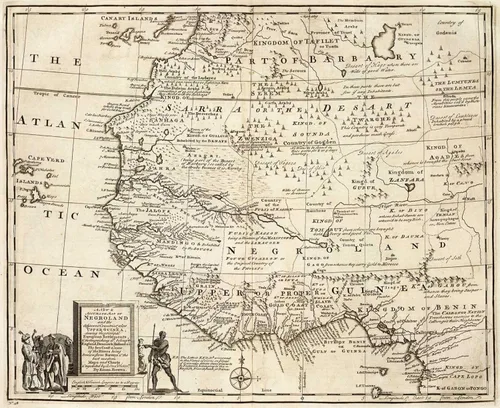 Vista 7 de Negroland Map - Póster artístico de pared de Guinea Ghana - Documento histórico para todas las generaciones futuras - Historia de 1747 África