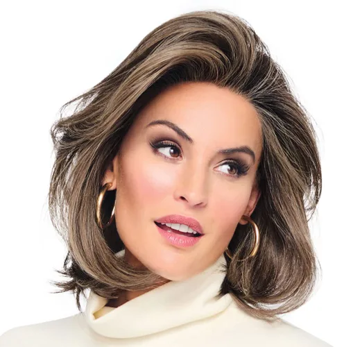 Vista 25 de Raquel Welch Flying Solo - Peluca para niños, 100% atada a mano por ropa de pelo, gorra pequeña promedio, RL10/12 castaño iluminado por el sol