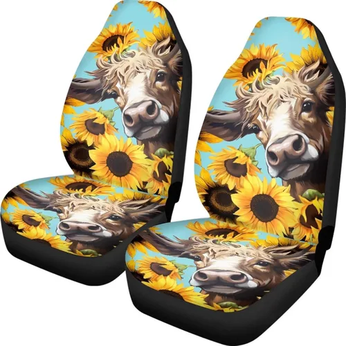 Vista 35 de INSTANTARTS Fundas de asiento de coche con diseño de dalia estética, solo para asientos delanteros, protector de asiento de vehículo, 2 unids/set