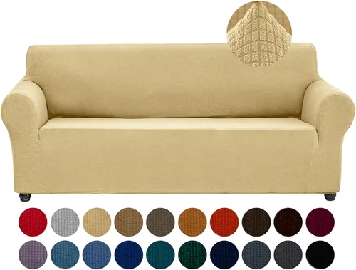 Vista 28 de Joccun Funda Elástica para Silla Sofá, Funda de Sofá de 1 Pieza Tela Jacquard de Spandex con Parte Inferior Elástica, Protector de Muebles Lavable
