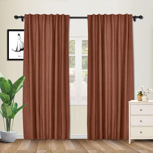 Vista 11 de cololeaf Cortinas de lino naturales de 63 pulgadas de largo, cortinas neutras con bolsillo para barra, pestaña trasera, oscurecimiento de la Aqua