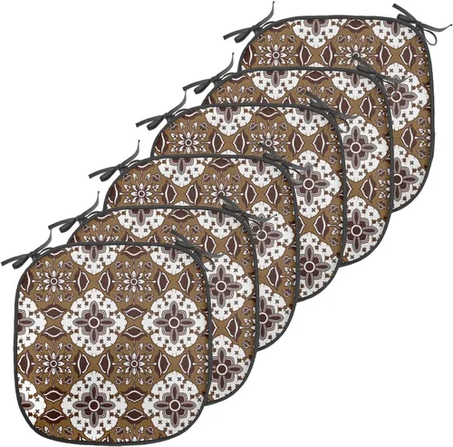 Vista 12 de Ambesonne Flamingo - Cojín de asiento para silla, diseño de fantasía exótica con elementos de vida silvestre hawaiana en colores pastel, acolchado