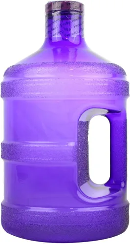 Vista 9 de H8O® botella de agua redonda de 1 galón sin BPA con tapa de 48 mm (negra)