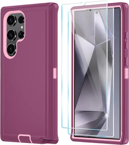 Vista 52 de ONOLA Funda compatible con Samsung Galaxy S24 Ultra con protector de pantalla HD, resistente a los golpes y a las caídas, funda de 3 capas
