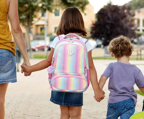 Vista 7 de Meisohua Mochilas escolares para niñas, mochila de unicornio con bolsa de almuerzo y estuche para lápices, juego de bolsas escolares 3 en 1