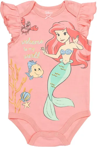 Vista 6 de Disney Princess Cinderella Belle Aurora Ariel Paquete de 5 mamelucos Diadema