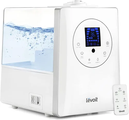 Vista 5 de LEVOIT Humidificadores, azul y humidificadores para dormitorio, habitación grande, 6L, niebla cálida y fría para plantas familiares con sensor