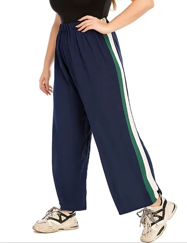 Vista 2 de Hanna Nikole Pantalones anchos de pierna para mujer holgados de salón Palazzo Pantalones de talla grande Casual Pantalones