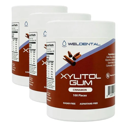 Vista 5 de Weldental Goma de xilitol, tubo de cartón 100 unidades Canela