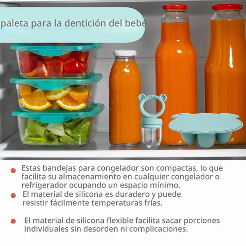 Vista 6 de BIGSPINACH Bandeja para congelador de alimentos para bebés y moldes para paletas de dentición: la solución perfecta para las necesidades