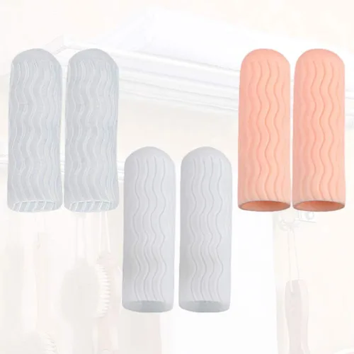 Vista 2 de 3 pares de protectores para cunas de goma para coser en la punta de los dedos, protectores de pegamento caliente, fundas protectoras, guantes