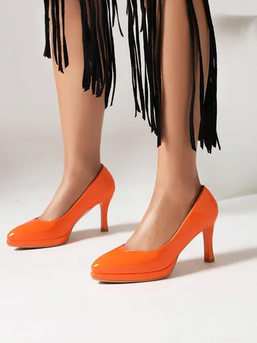 Vista 7 de XIEDA Zapatos de tacón alto con plataforma baja y punta puntiaguda para mujer