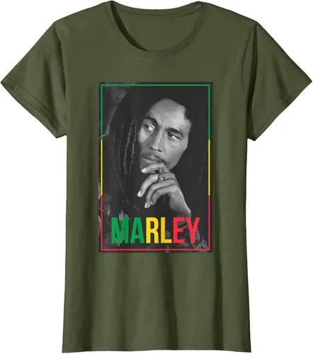 Vista 67 de Camiseta blanca oficial de Bob Marley Photo S Negro