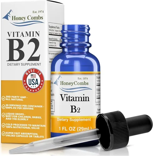 Vista 4 de HoneyCombs Gotas de vitamina B2 (riboflavina) - 1 onza líquida + gotas de vitamina B1 (tiamina) - 1 onza líquida