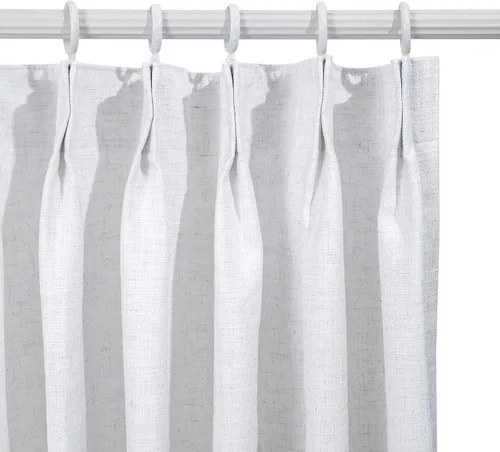 Vista 2 de Cortinas plisadas de lino con forro para oscurecer la sala de estar, dormitorio, puerta de patio (1 panel), 34 pulgadas de ancho x 84 pulgadas
