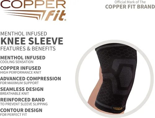 Vista 3 de Rodillera de compresión de cobre Copper Fit ICE infundida con mentol