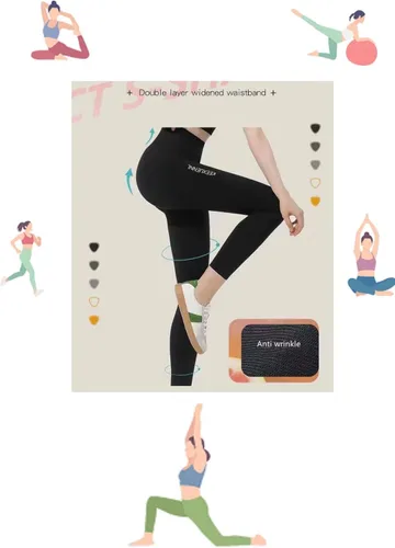 Vista 8 de TWKXL Leggings sedosos y elásticos de cintura alta para mujer con calcetines a juego a media pantorrilla, pantalones de yoga, pantalones de fitness