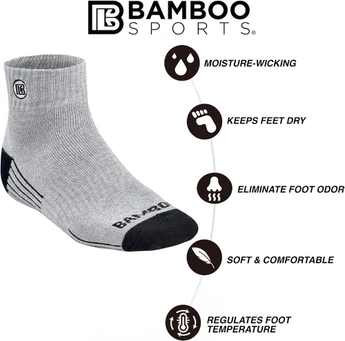 Vista 19 de Calcetines de trabajo de bambú de alta calidad, absorben la humedad de un cuarto y eliminan el olor