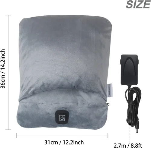 Vista 2 de Calentador de pies eléctrico con calefacción, calentador de pies para hombres y mujeres con 3 ajustes de temperatura, apagado automático de 45
