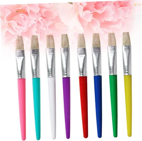 Vista 8 de EXCEART 16 unids para pintura suministros de arte de nylon pintura pincel pintura suministros de arte pintura plana pincel pintura pinceles