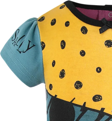 Vista 4 de Disney Nightmare Before Christmas Sally - Conjunto de vestido y gorra para recién nacido y bebé, multicolor