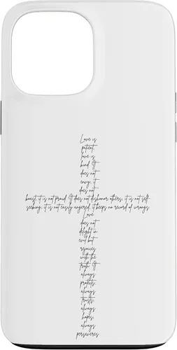 Vista 24 de Funda con cruz cristiana para iPhone 12/12 Pro 1 Corinthians 13