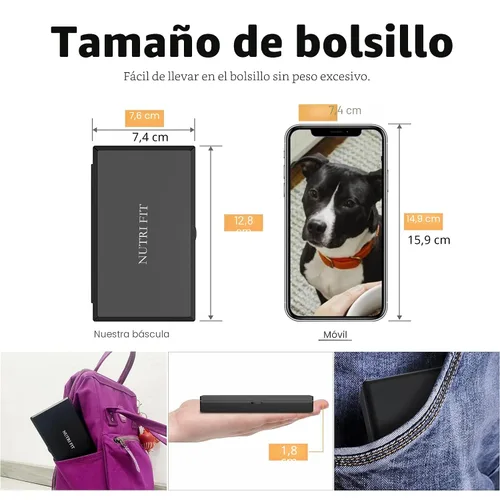 Vista 4 de NUTRI FIT Báscula de Gramos Báscula Digital Precisión de 0.01g, 500g Báscula de Bolsillo Pequeña Báscula de Joyería, Peso para Alimentos Onzas