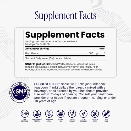 Vista 3 de Rho Nutrition Suplemento líquido de glutatión liposomal