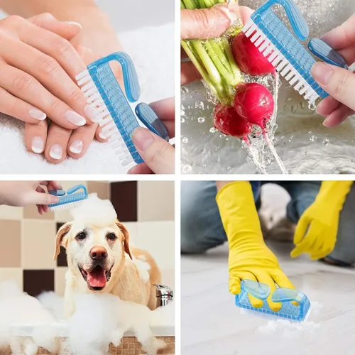 Vista 7 de Cepillo de uñas con agarre de mango, cepillos de limpieza de manos para limpiar los dedos de los pies y las uñas, kit de herramientas de limpieza