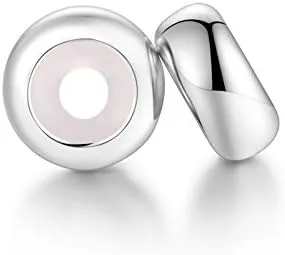 Vista 4 de 2 dijes espaciadores redondos de goma de plata de ley 925 para Pandora pulsera de cadena de serpiente de 0.118 in