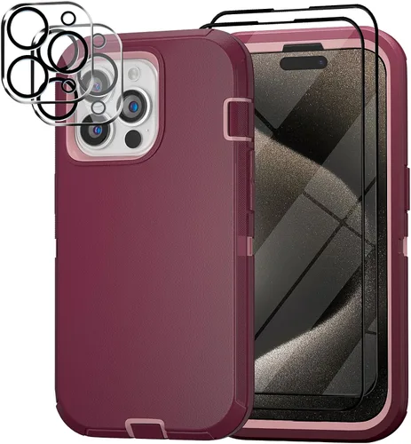 Vista 12 de Funda para iPhone 14 Pro Max de 6.7 pulgadas con clip para cinturón con 2 protectores de pantalla, 2 protectores de lente de cámara, cubierta