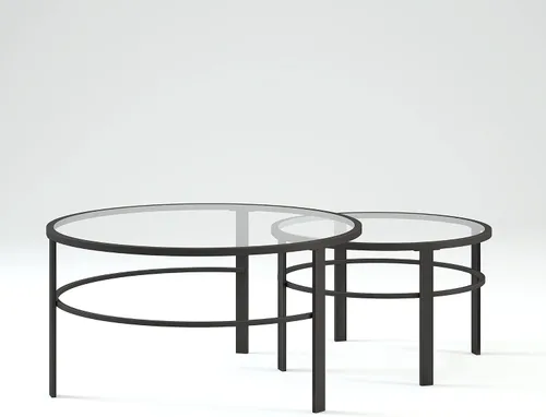 Vista 9 de Henn&Hart Mesa de centro moderna de 36", color negro
