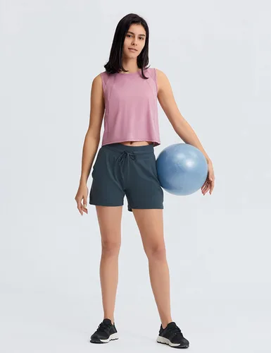 Vista 3 de Camisetas sin mangas para mujer, para yoga, entrenamiento, fitness, culturismo, chaleco recortado, atlético, sin mangas