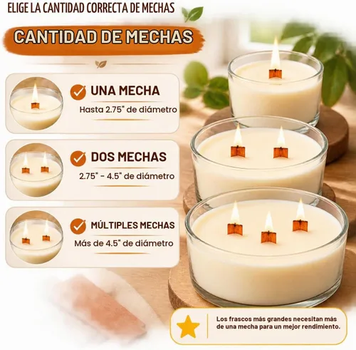 Vista 7 de Mechas para Velas Mechas de Madera de 5 Pulgadas para Velas 100 PCS Mechas de Madera para Fabricación de Velas Mechas de Madera para Fabricación