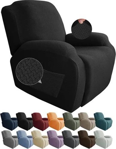 Vista 21 de JIVINER Fundas de sofá reclinable de 8 piezas, fundas elásticas de jacquard para sofá reclinable, fundas para sala de estar, protector suave de 3