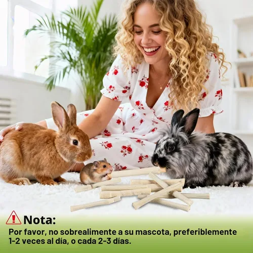 Vista 5 de Sukh - Palitos masticables de conejo de 8.47 oz, masticable de bambú dulce natural para animales pequeños