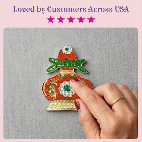 Vista 7 de LOVENSPIRE Paquete de 10 soportes decorativos Kalash Haldi Kumkum Roli Chawal/soporte de arroz Indio Festival Favor Diwali Rakhi Pooja Mandir Tika