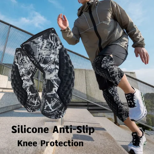 Vista 4 de Topeter Rodilleras de compresión con almohadillas de protección para patinaje de esquí, béisbol, snowboard, 1 par (negro M)