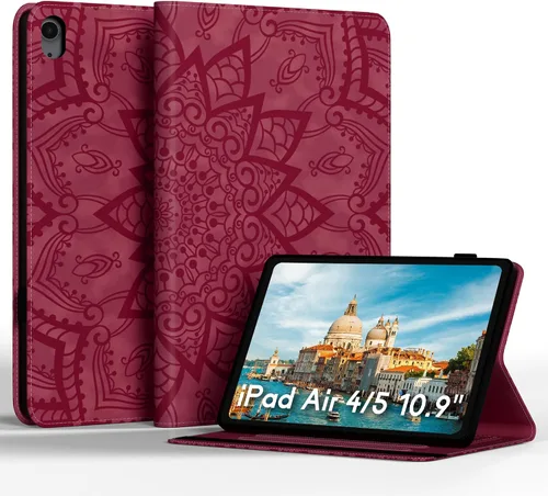 Vista 8 de Funda para tablet iPad Air de 11 pulgadas, diseño de diente de león con soporte para lápiz Apple, cierre magnético y recortes precisos, compatible
