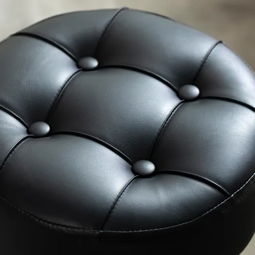 Vista 3 de Taburete de tocador ajustable con espuma de alta densidad que no se hunde y base de metal Silla giratoria de maquillaje, taburete de maquillaje