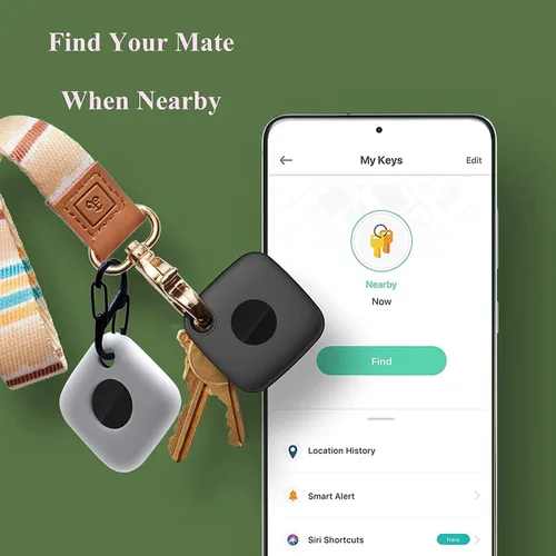 Vista 4 de 4 fundas para Tile Mate Tracker 2024/Tile Mate Tracker 2022, funda protectora de silicona suave que absorbe los golpes con accesorios de mosquetón